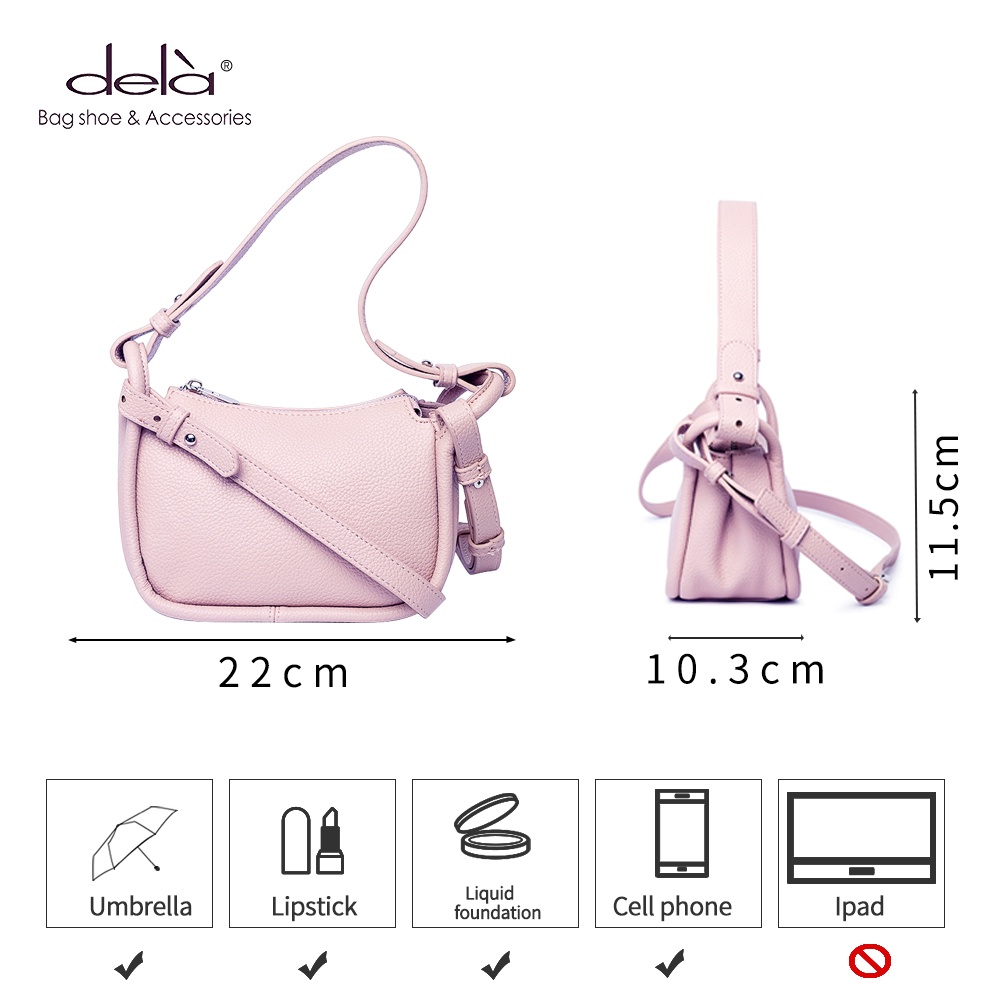 Dela Túi xách nữ đẹp túi đeo chéo nữ công sở Túi kẹp nách nữ trắng da đẹp mềm tiện lợi túi đeo chéo nữ đi học hàn quốc