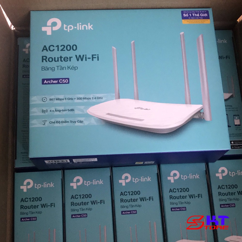 Combo 10 Bộ Bộ Phát Wifi Băng Tần Kép TP-Link Archer C50 Chuẩn AC Tốc Độ 1200Mbps - Hàng Chính Hãng