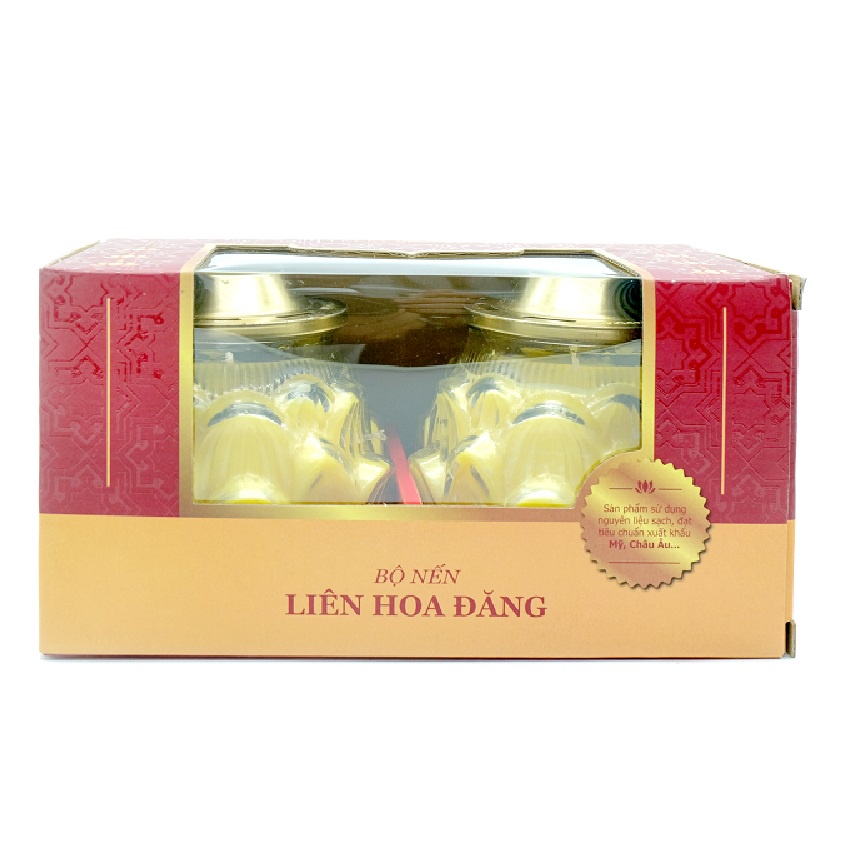 Nến thơm Miss Candle Hộp LIÊN HOA ĐĂNG - Hộp 2 hũ nến thơm hình hoa sen LUC6088 - nhiều màu sắc tùy chọn