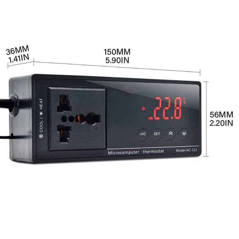 Bộ điều khiển nhiệt độ có đầu chuyển đổi nguồn 10A AC-112 dành cho bể cá