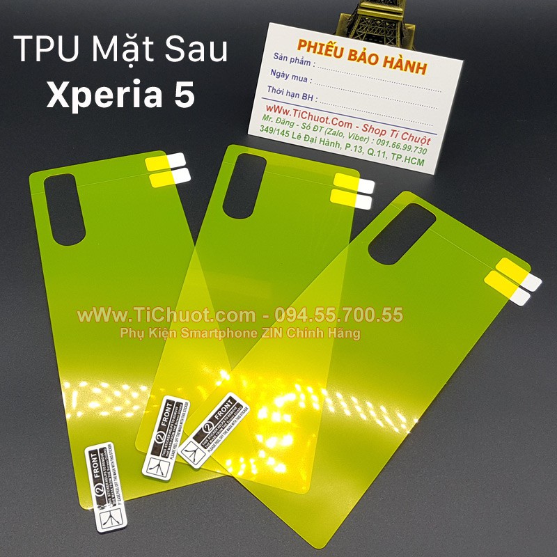 [Mặt Sau] Dán TPU Sony Xperia 5 Cường Lực Dẻo Trong Suốt