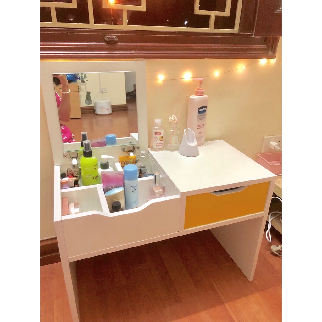 Bàn Trang Điểm Ngồi Bệt Chân Gỗ Sồi Đa Năng Tiện Lợi Cho Các Cô Nàng Nóng Bỏng IGEA - GP69/GP92