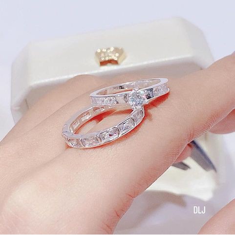 Nhẫn đôi bạc ta/ nhẫn cặp gắn đá sang chảnh / Bibi silver cam kết nhẫn bạc chuẩn, ảnh tự chụp kèm video