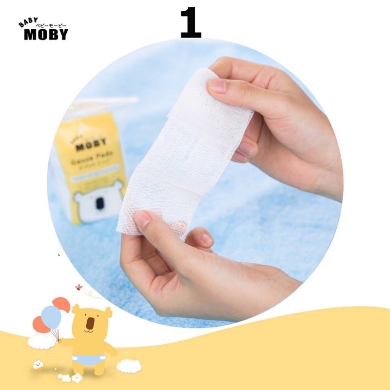 Moby baby - Gạc rơ lưỡi sơ sinh 100% cotton tự nhiên tinh khiết