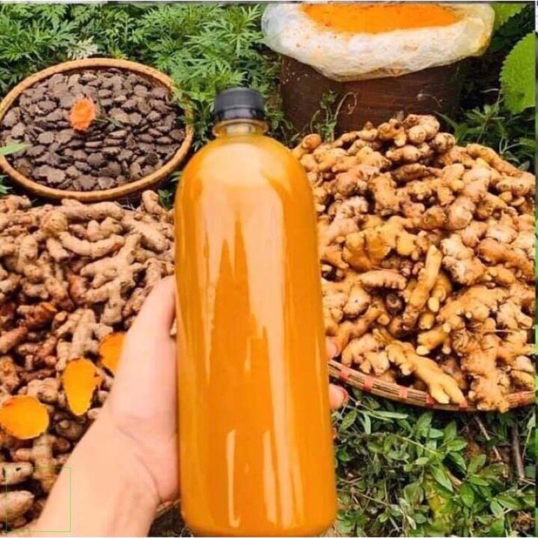 1lít Cốt Rượu Gừng, nghệ và hạt gấc rất tốt cho phụ nữ giá nhà làm