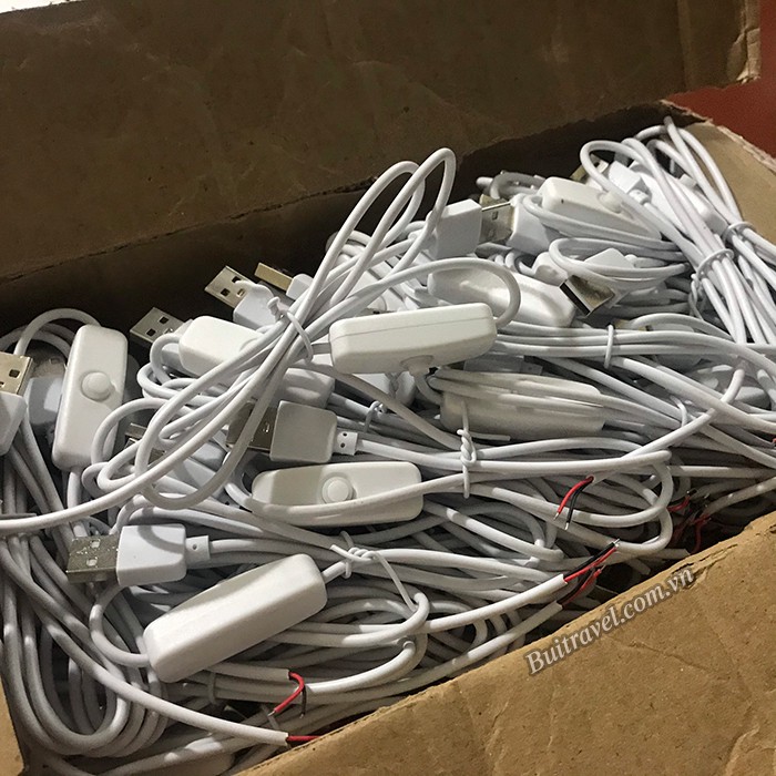Dây nối công tắc đầu cắm USB- Dây cáp công tắc két nối USB cho đèn led- Bụi Travel