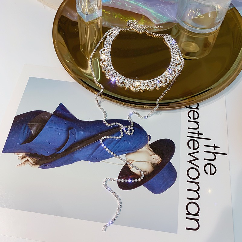 Vòng đá choker dây thả đá