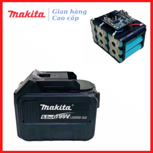 Pin máy khoan Makita, pin 15 cell chân pin phổ thông, pin Makita 6ah bảo hành 12 tháng