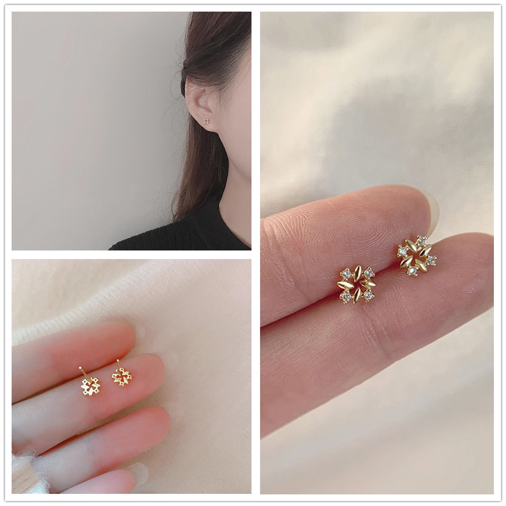 1 Đôi Bông Tai Hình Thoi Đính Kim Cương Thời Trang Retro Dành Cho Nữ