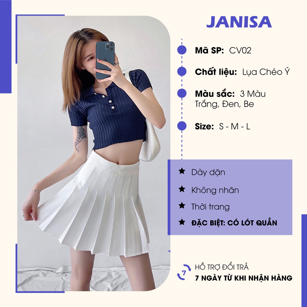 Chân váy xếp ly lưng cao tennis ngắn công sở đẹp JANISA CV02 | BigBuy360 - bigbuy360.vn