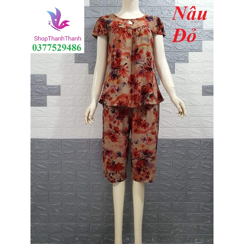 Lửng Trung niên cổ GIỌT NƯỚC Đồ bộ mặc nhà Tôn Nhung Cao cấp Big Size ShopThanhThanh 0377529486
