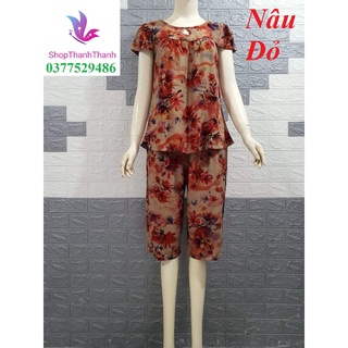 (Hỏa Tốc) Size 4 (65-75kg) Lửng Trung Niên GIỌT NƯỚC / Ống Rộng / Cổ Trơn Đồ bộ mặc nhà Tôn Nhung Cao cấp Big Size