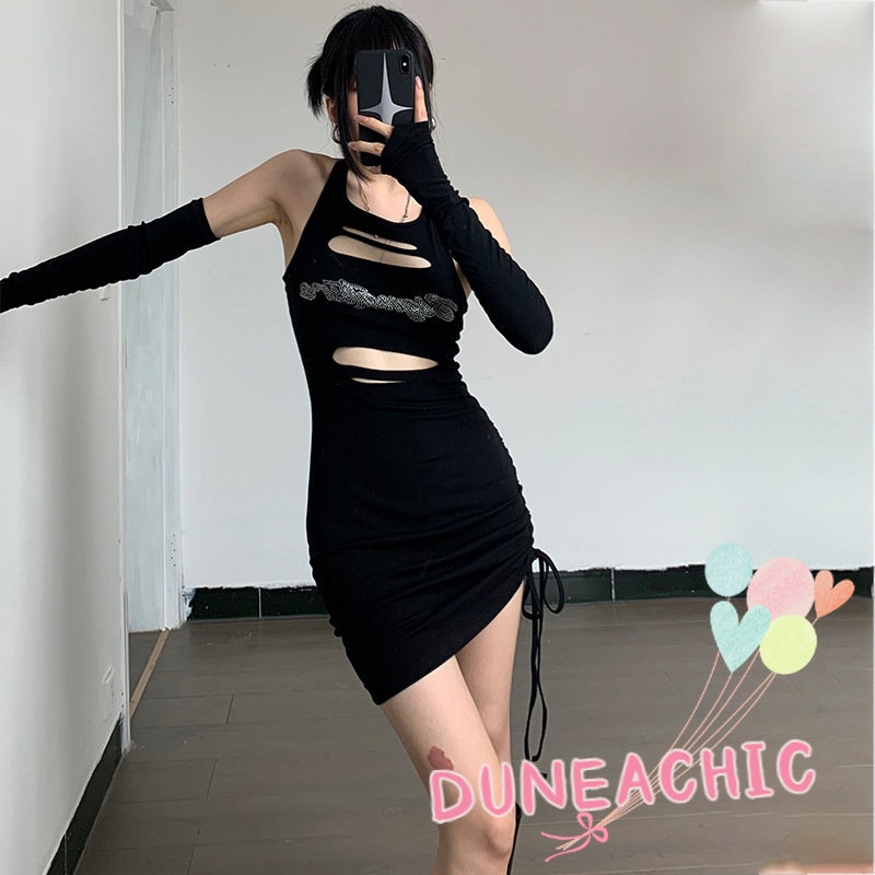 Đầm DUNEA dây rút hở lưng dáng ôm gợi cảm cho nữ