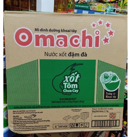 Thùng mì omachi bò/sườn/tôm 30 gói