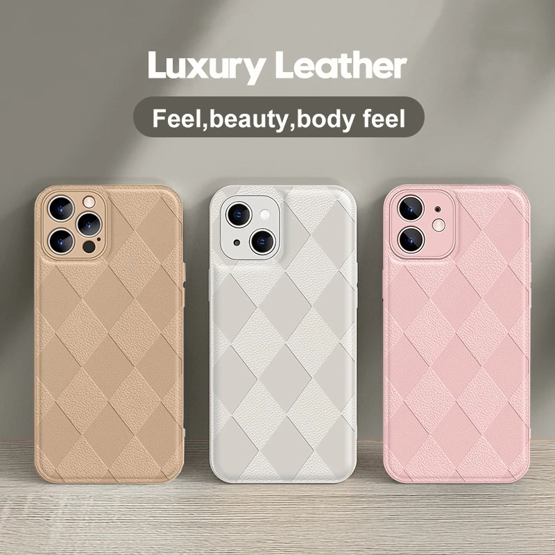 Ốp điện thoại vân da nhiều màu sắc tùy chọn sang trọng chống rơi thích hợp cho IPHONE 13 12 11 PRO MAX XR 7 8 PLUS