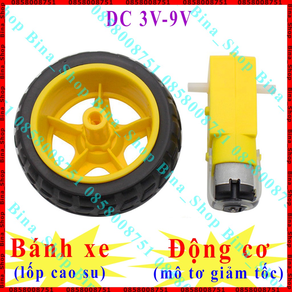 Động cơ mô tơ giảm tốc DC 3V-9V (bánh xe mua riêng)