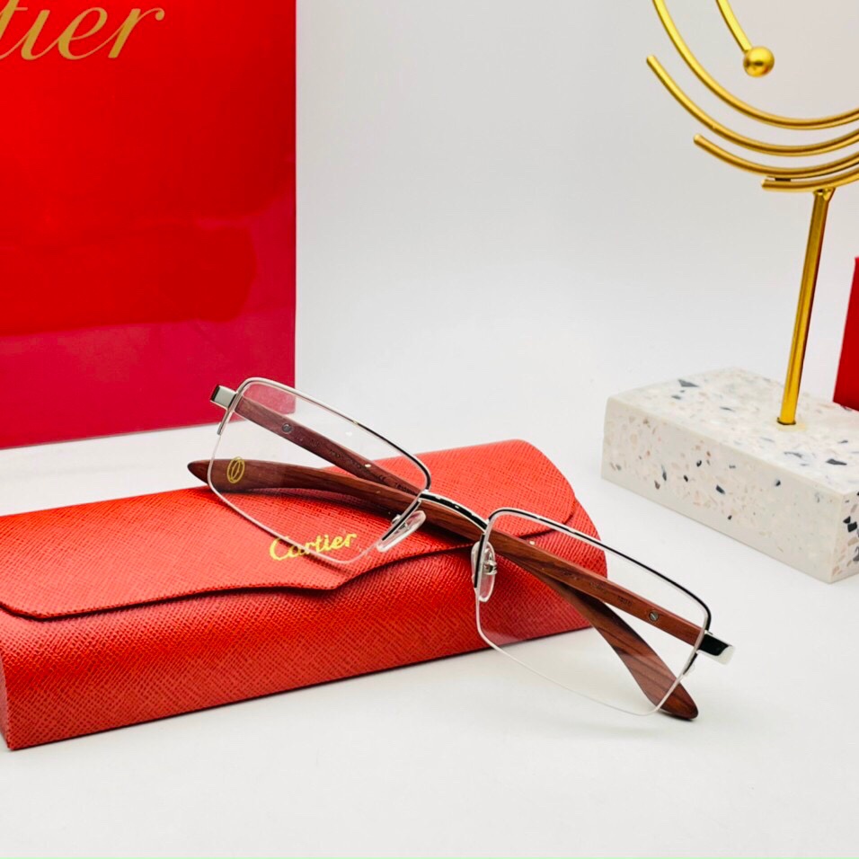 Gọng Kính Kim loại, Càng Gỗ, Mắt kính cận nam, Hàng Cao Cấp, Kèm Full Box, Bảo hành 12 tháng - donghokinhmat168