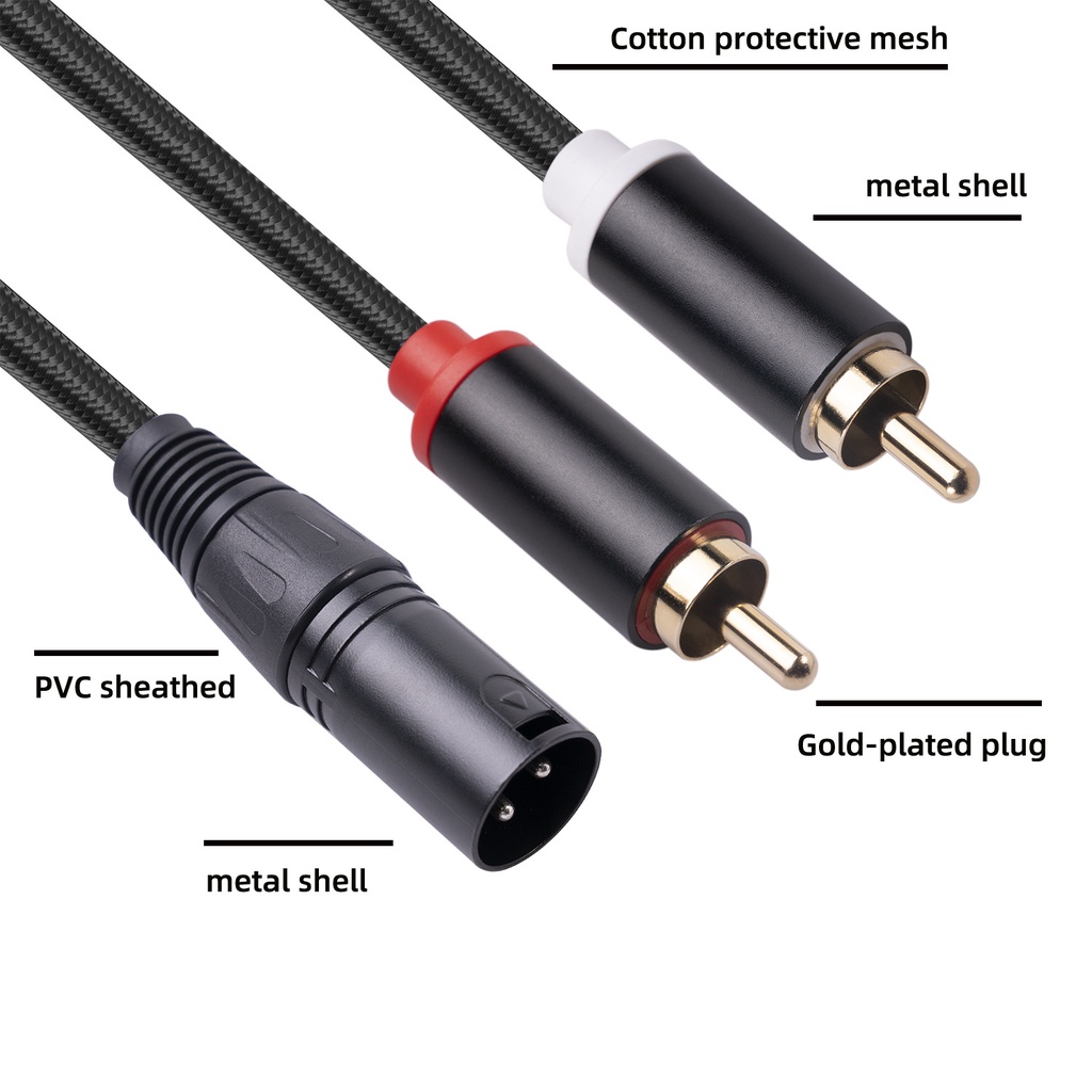 Cáp Chuyển Đổi Âm Thanh XLR Sang Dual RCA Cho Loa