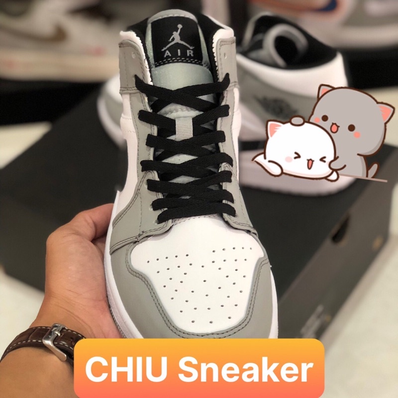 Giày Sneaker jd1 xám cổ cao phiên bản cao cấp giày thể thao Jordan mid smoke grey cao cấp