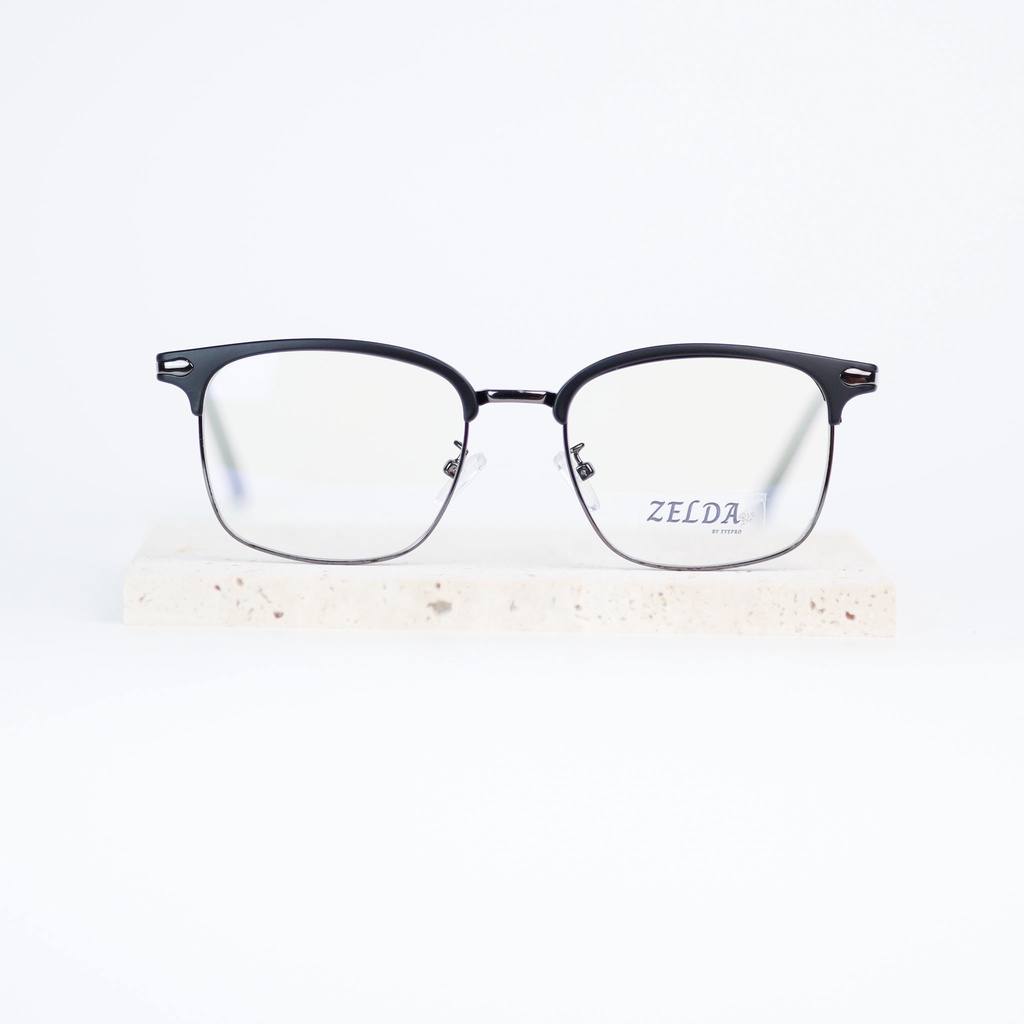 Gọng kính cận nam lắp sẵn cận chất liệu kim loại mắt kính Clubmaster - Z1874 Eyepro