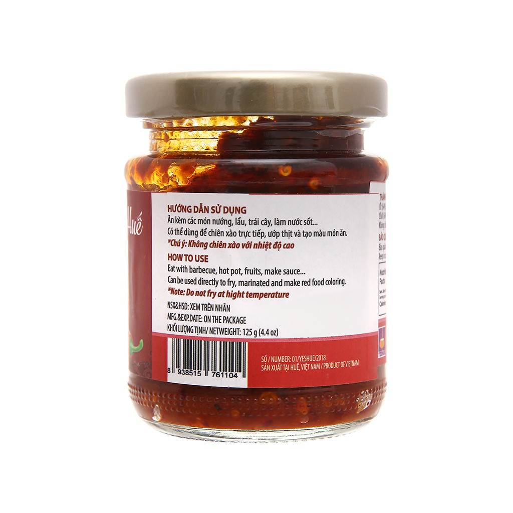 Tương Ớt Huế YesHue 125g - Gia Vị Truyền Thống Đặc Sản Huế - FoodMap
