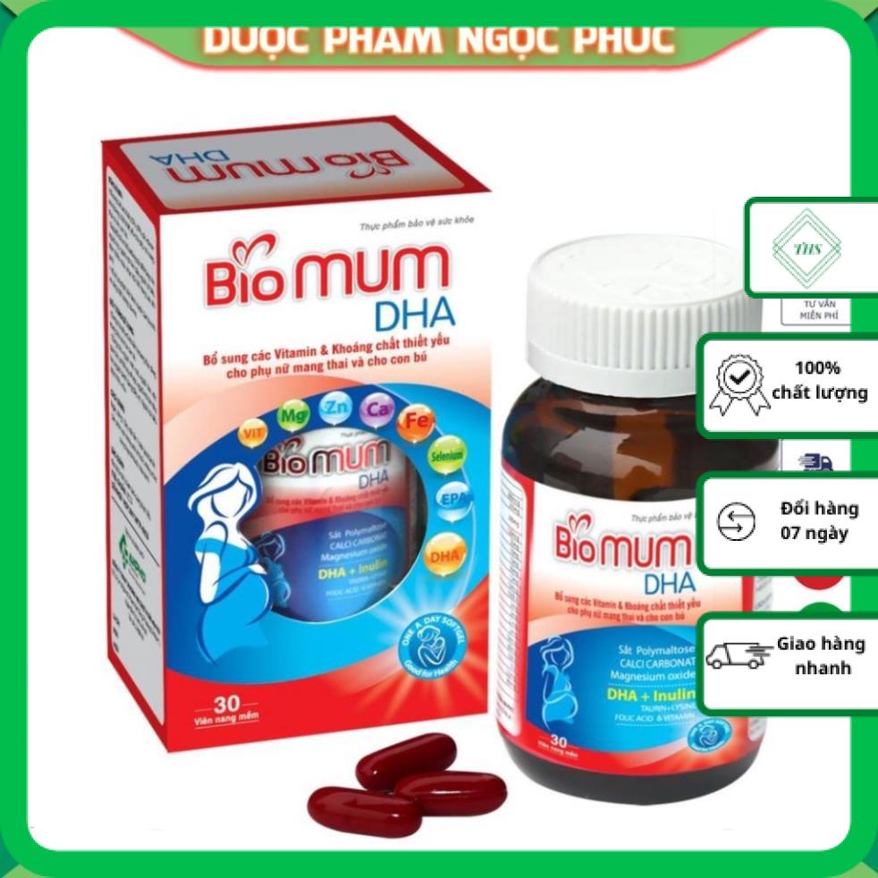 Viên bổ bà bầu BIO MUM DHA Bổ sung đầy đủ , DHA, chất xơ các Vitamin và các Khoáng chất thiết yếu