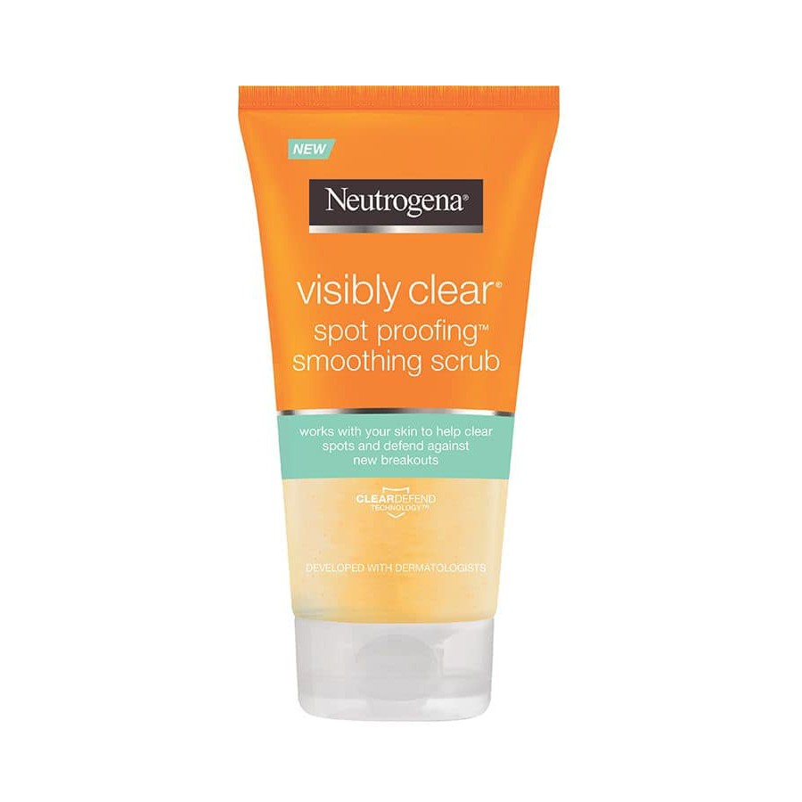 Sữa Rửa Mặt Neutrogena Visibly Clear Spot Proofing Smoothing Scrub xoá tan nỗi lo da xấu do nhờn, mụn