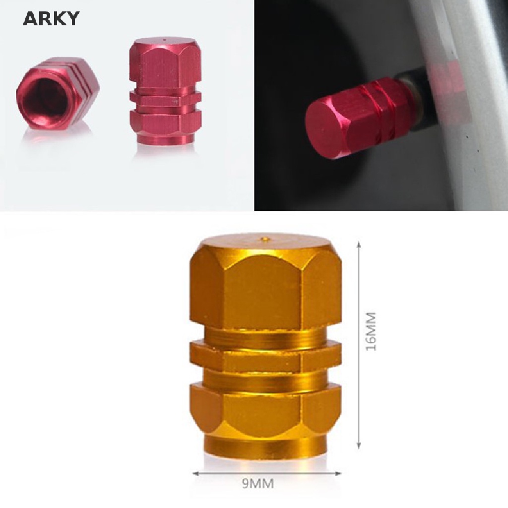 Bộ 4 Nắp Van Bánh Xe Hơi / Xe Máy Chống Bụi Bằng Nhôm Tiện Dụng