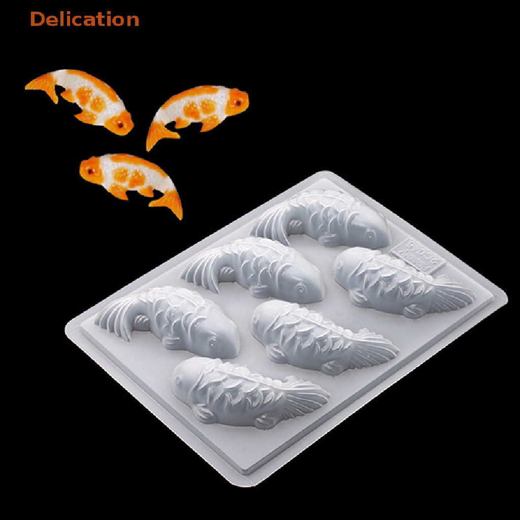 1 Khuôn Silicone Làm Bánh / Xà Phòng 6 Lỗ Hình Cá Chép 3D DIY