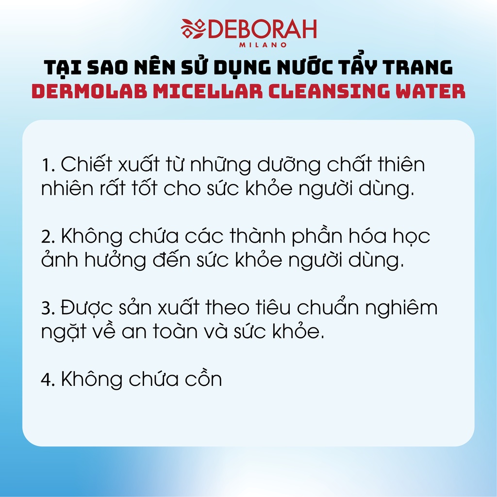 Nước tẩy trang siêu dưỡng ẩm DERMOLAB Micellar Cleansing Water 200ml phù hợp cho mọi loại da - GINA BEAUTY PP Chính Hãng | BigBuy360 - bigbuy360.vn