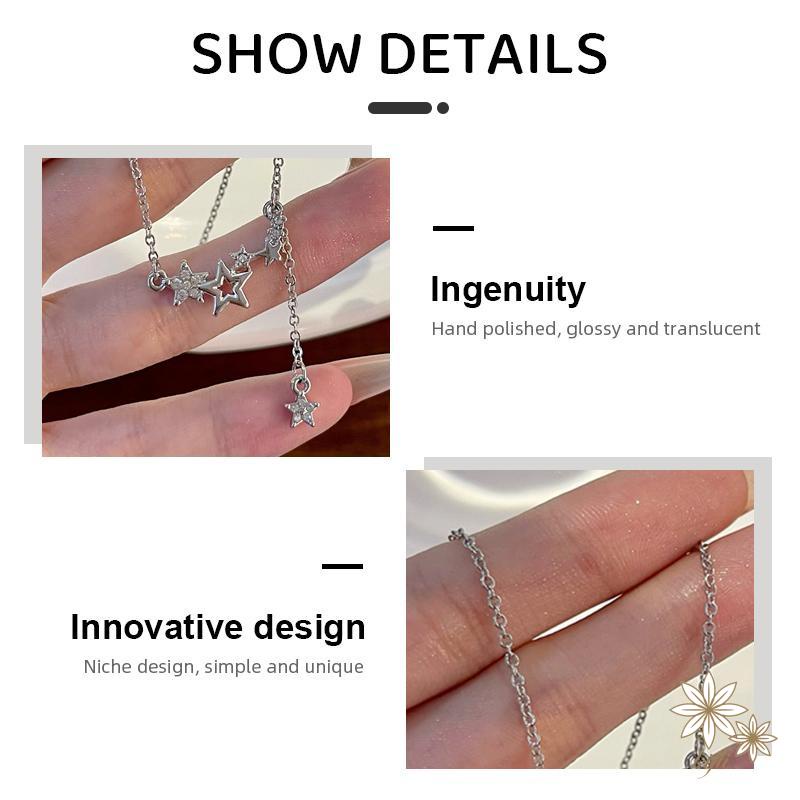 【kifli】Vòng cổ Mặt Ngôi Sao Đính Đá Zircon Sang Trọng Phong Cách Hàn Quốc Dành Cho Nữ