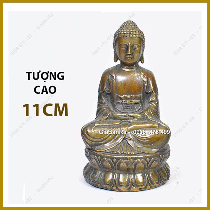 Tượng Đồng Đúc Giả Cổ Thích Ca Nhỏ Thiền - Cao 11cm - 6430