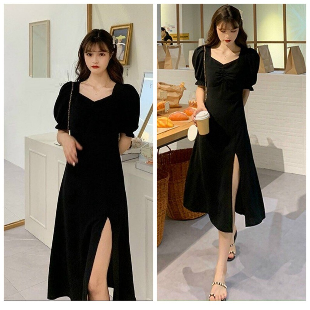 Đầm Suông Sẽ Tà Xòe Dạo Phố Cổ Tim Thiết Kế Xinh Xinh BY7053