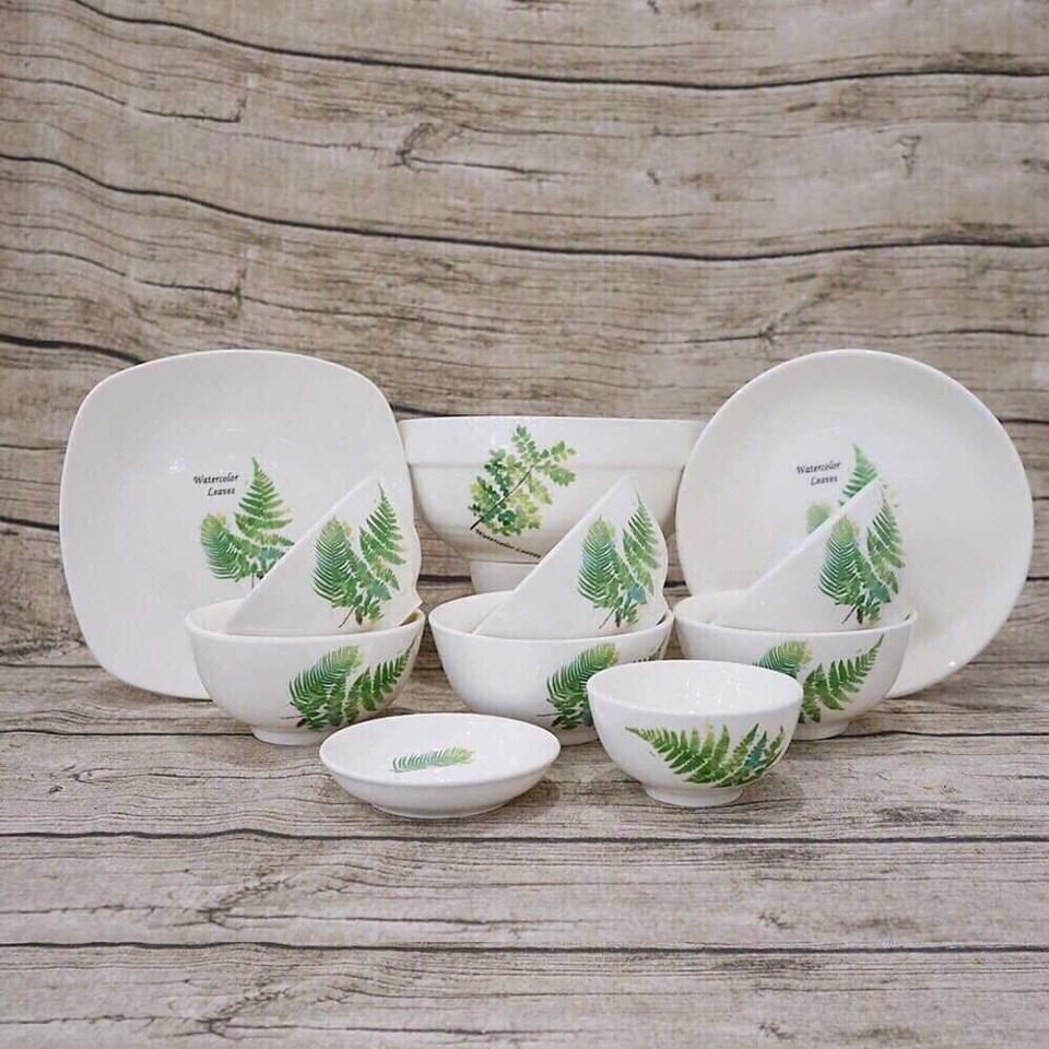 [RẺ VÔ ĐỊCH] Bộ bát đĩa gốm sứ Bát Tràng cao cấp 11 món