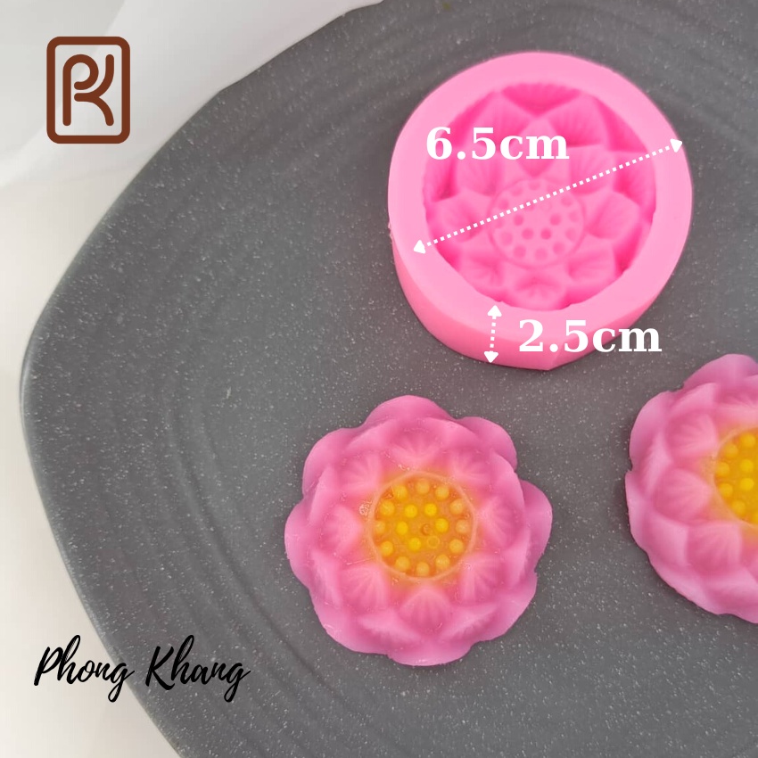 Khuôn silicon 4d Phong Khang làm rau câu hình hoa sen