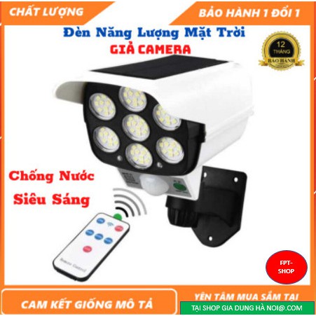 Đèn Năng Lượng mặt Trời Giả Camera Chống Trộm Cảm Ứng Tự Động Bật, Tắt, Có Điều Khiển từ xa 3 Chế Độ Sáng,Siêu Sáng