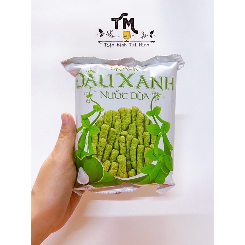 10 gói Bánh Snack Đậu Xanh Nước Dừa lòng khách đến vui lòng khách mua tiếp ủng hộ em nha (16g)