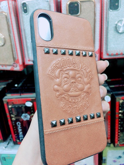 Ốp puzoo da kèo đinh iphone x / xs