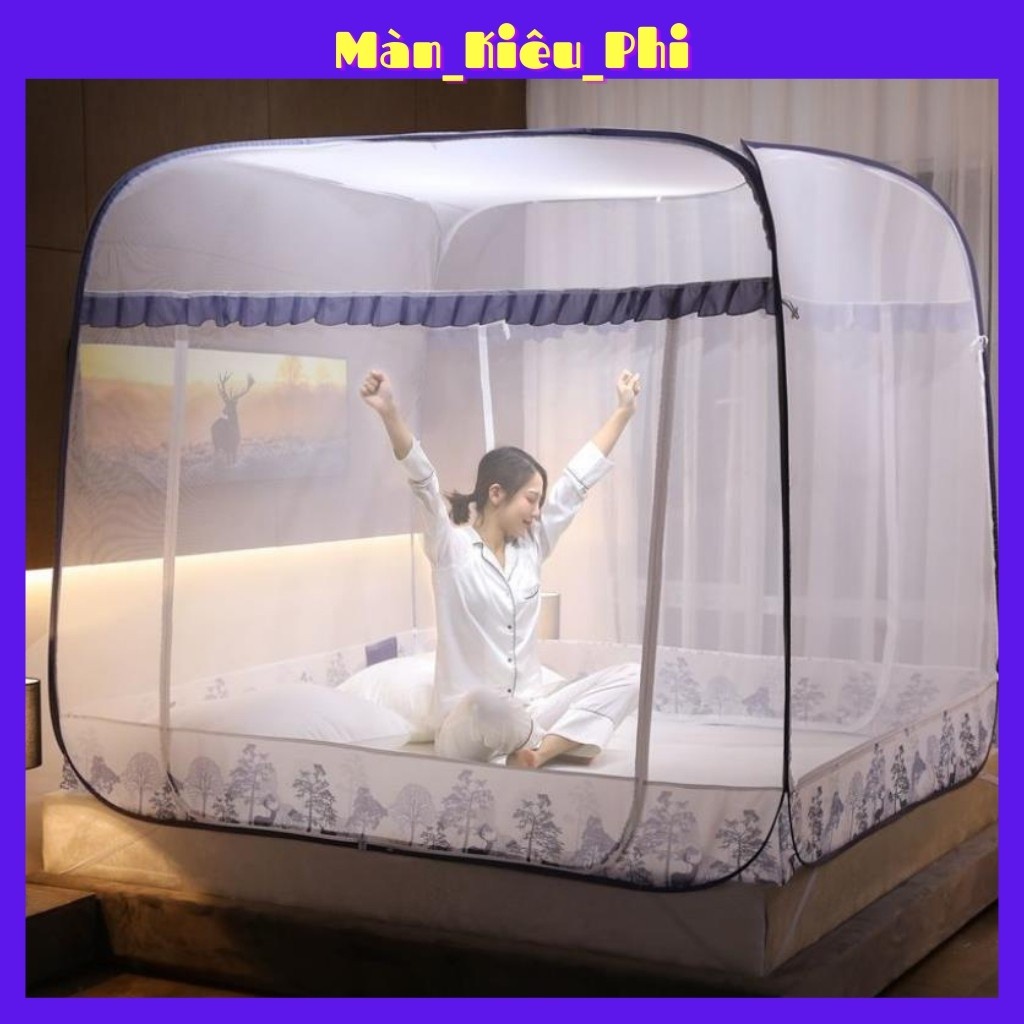 ❣Mùng chụp tự bung có viền chân Kiều Phi - Màn chụp người lớn gia đình 1m2 1m6 1m8 2m2 cao cấp