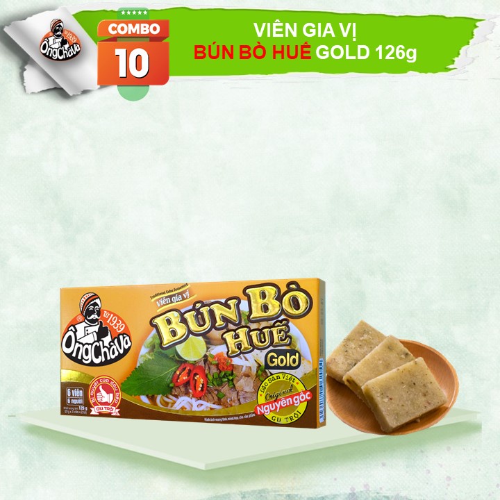Combo 10 Hộp Gia Vị Viên Bún Bò Huế Ông Chà Và 126gram