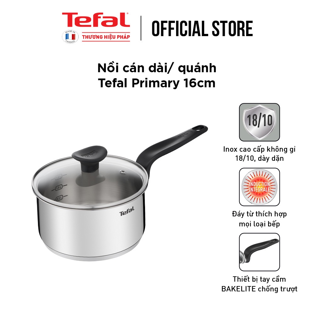 Nồi cán dài/ quánh Tefal Primary 16cm, 1.5L