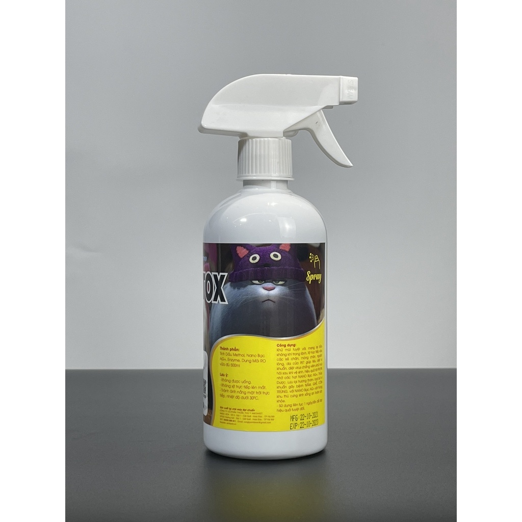 Xịt mùi hôi chó mèo Clean Tox giúp môi trường sạch sẽ thơm mát chai 500ml từ AMITAVET giúp thú cưng khỏe mạnh