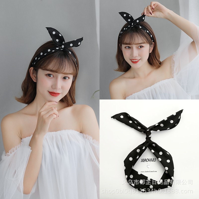 BĂNG ĐÔ CÀI TÓC BỜM TÓC VẢI DÂY KẼM TAI THỎ PHONG CÁCH MÙA HÈ DỄ THƯƠNG 222BD010