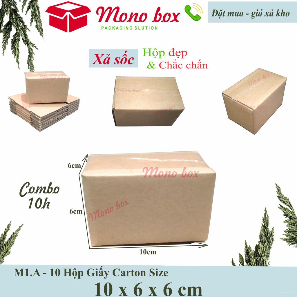 Bộ 10 thùng hộp giấy carton 10x6x6