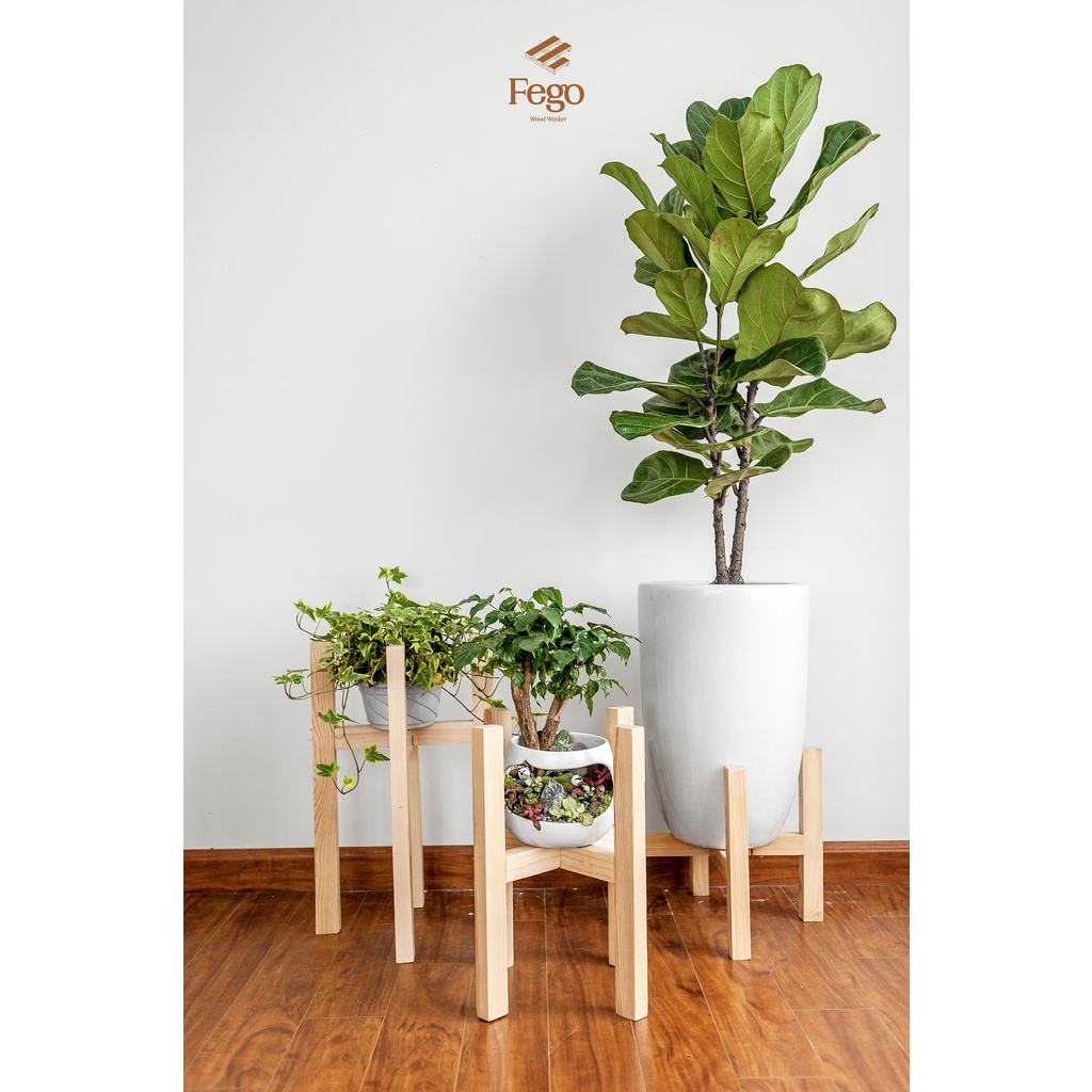 Đôn gỗ FEGO gỗ thông tự nhiên đựng cây cảnh, chậu hoa