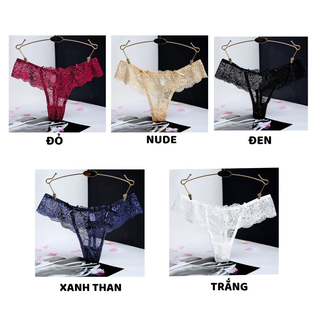 Quần Lót Ren Nữ - Quần Lót Ren Lọt Khe thiết kế 2 nơ nhỏ tôn dáng gợi cảm quyến rũ DAN STORE mẫu 980