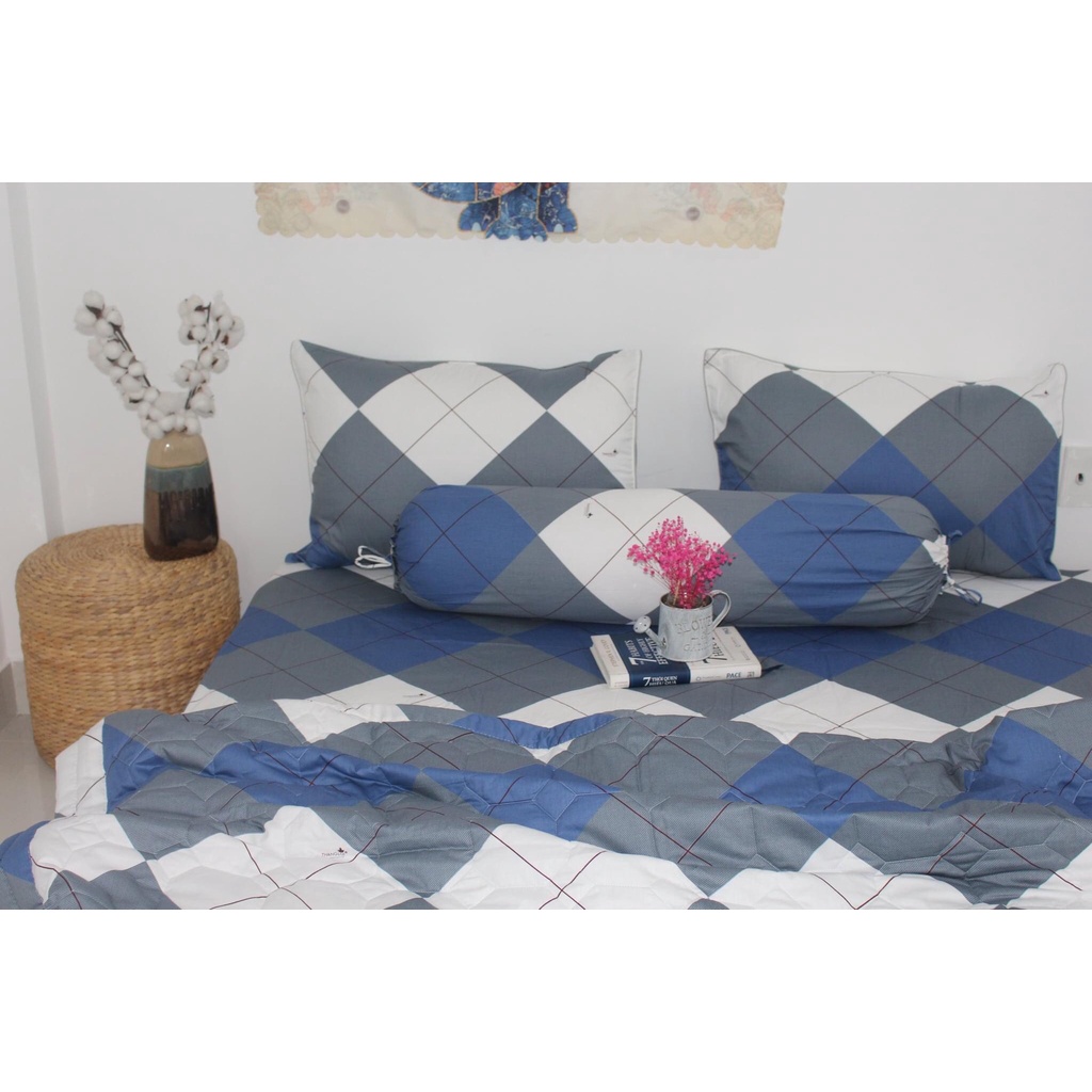 Bộ drap + CHĂN MỀN cotton 100% , ga trải giường cao cấp chuẩn LOGO CTY