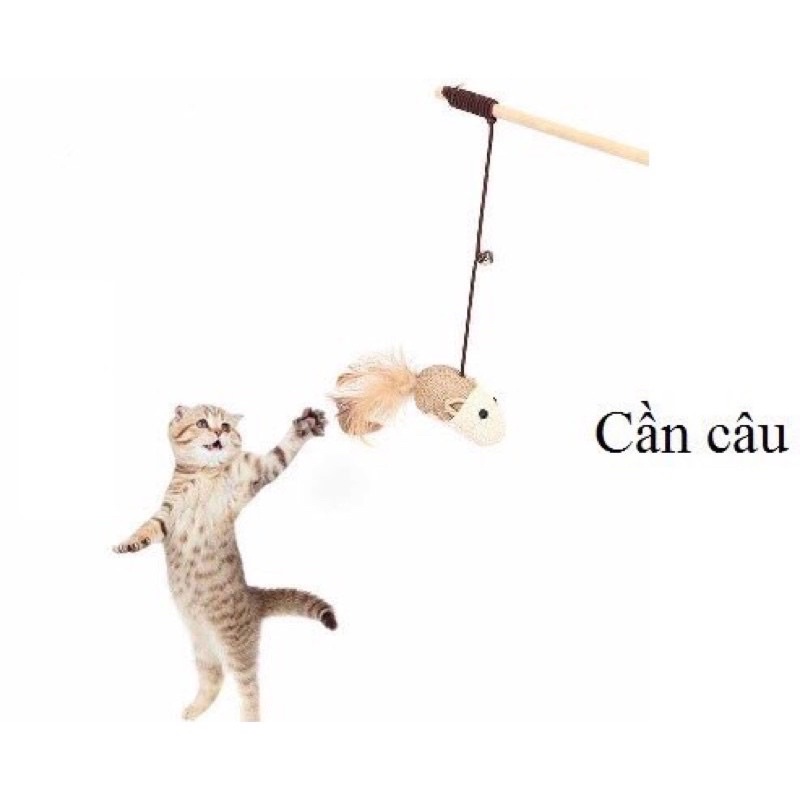 ĐỒ CHƠI CẦN CÂU GỖ CHO MÈO VỜN