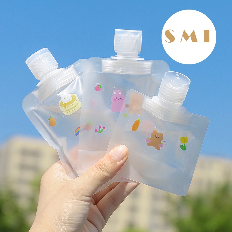 Túi Đựng Sữa Dưỡng Da Dạng Bóp Mềm Mại Chống Rò Rỉ Có Thể Tái Sử Dụng 30 / 50 / 100ml Kèm Phễu /