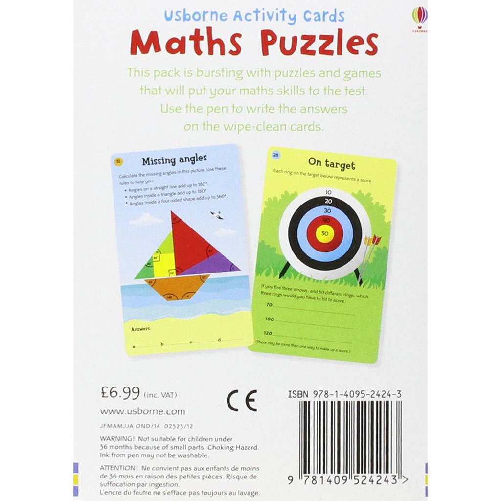 Sách Usborne giải đố tiếng Anh: Maths Puzzles